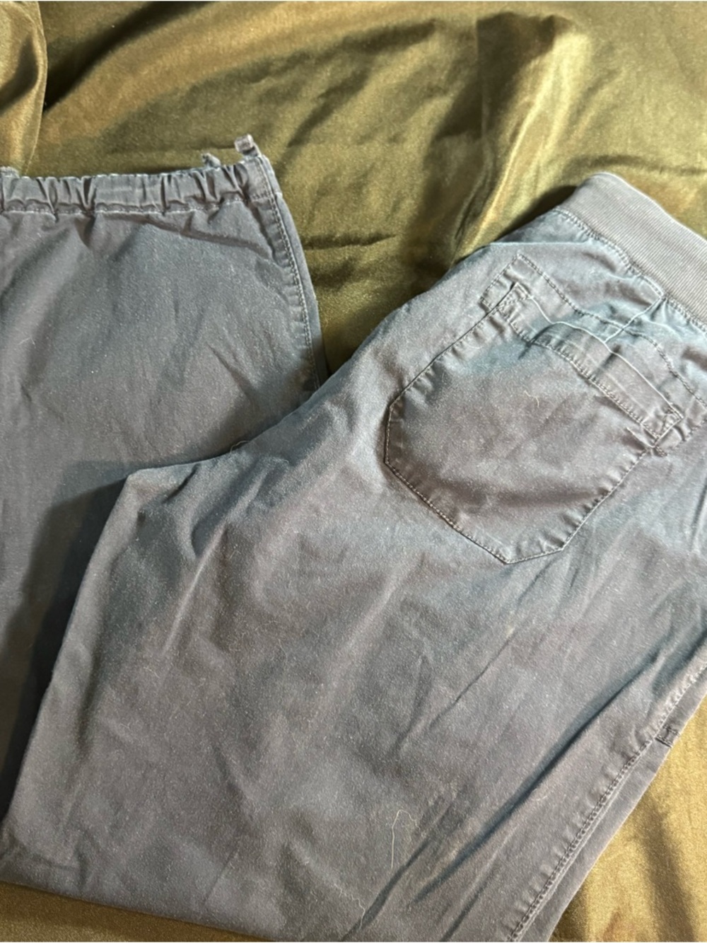 Chaps Navy Blue Ribbed Waistband Pants